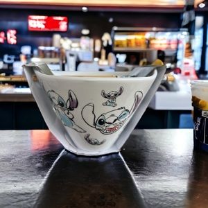 New Disney Lilo Stitch Ramen Noodle Pasta Bowl Chopsticks Gift Set Ohana Family.